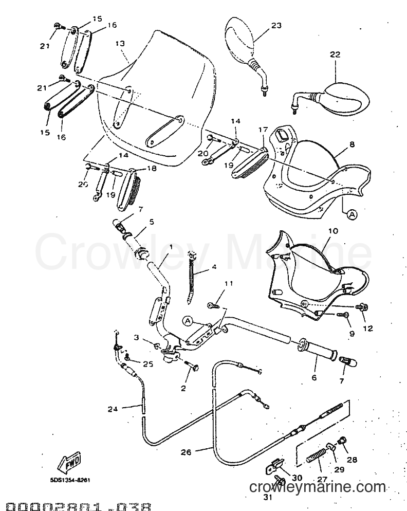 Yamaha Motors YP125E (5DS6) [010] - STEERING HANDLE & CABLE