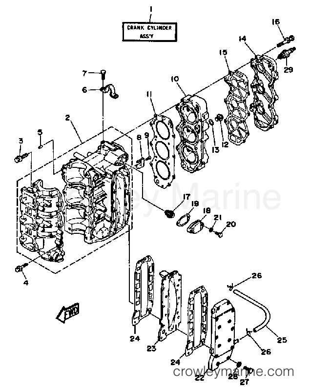 Yamaha Motors 40ELF - CRANKCASE CYLINDER