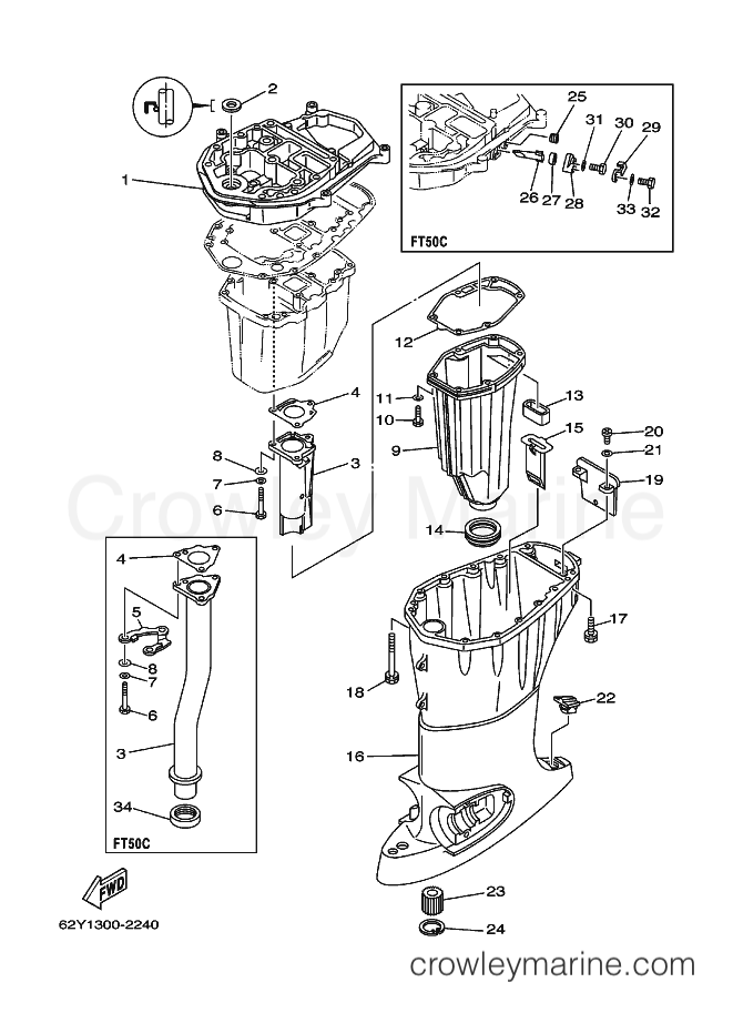 Yamaha Motors FT50B (64J1) [030] - UPPER CASING