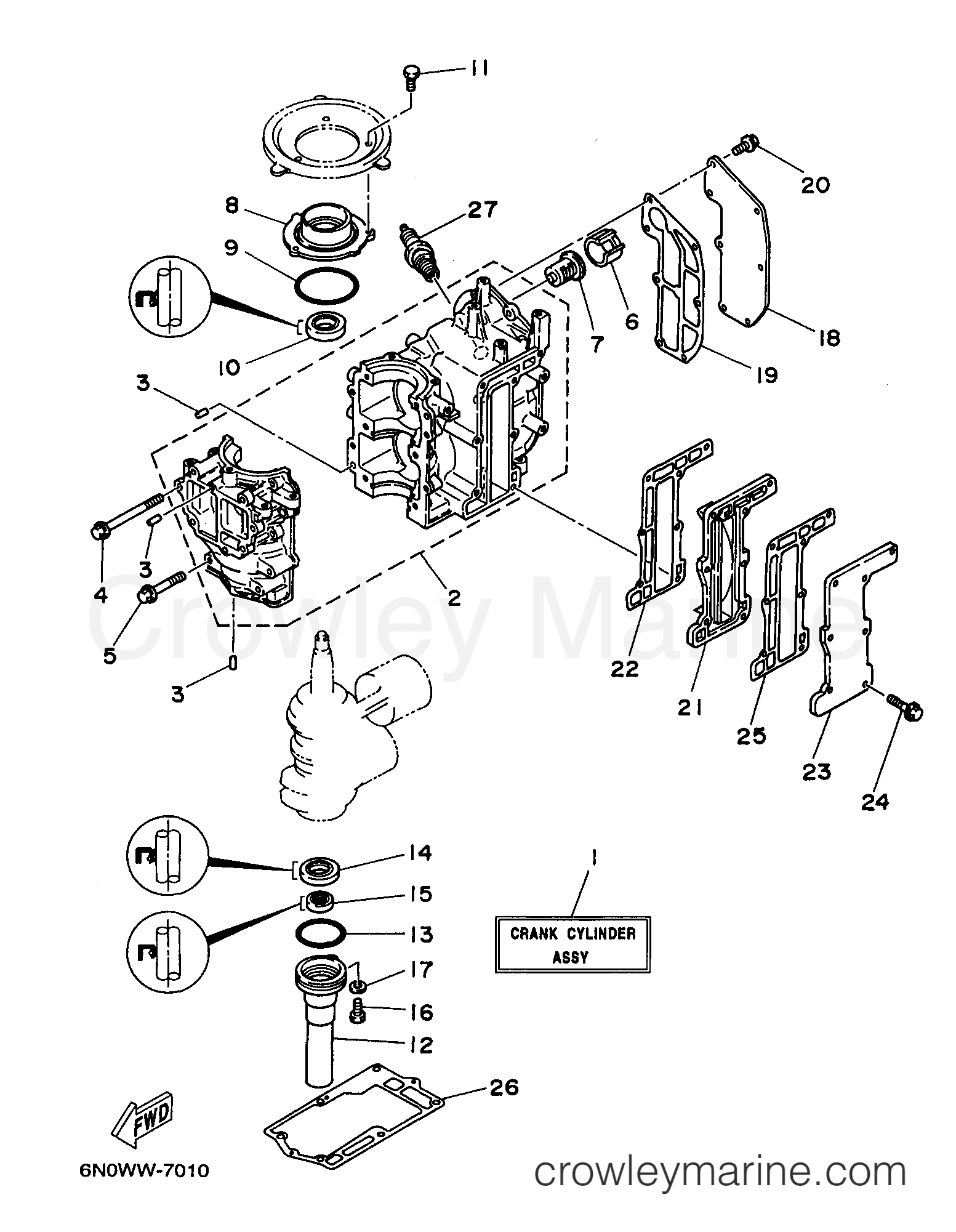 Yamaha Motors 8MLHX - CYLINDER CRANKCASE