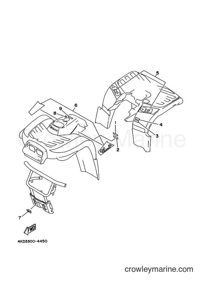 1997 ATV YFB250FW - YFB250FW (4KDC) [010] - EMBLEM & LABEL 3