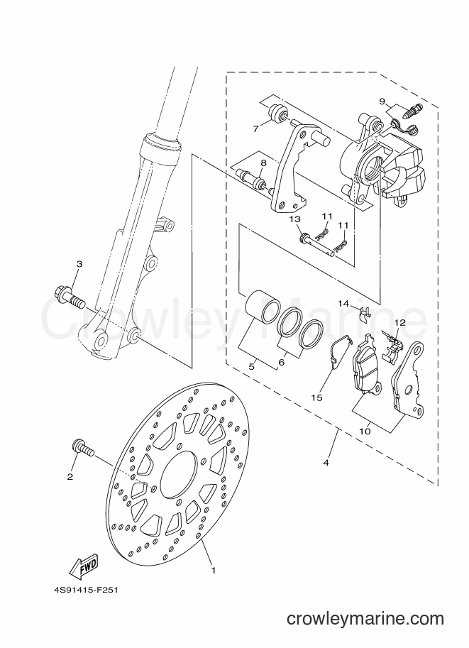 2014 Scooter T110C - T110C (40BB) [010] - FRONT BRAKE CALIPER