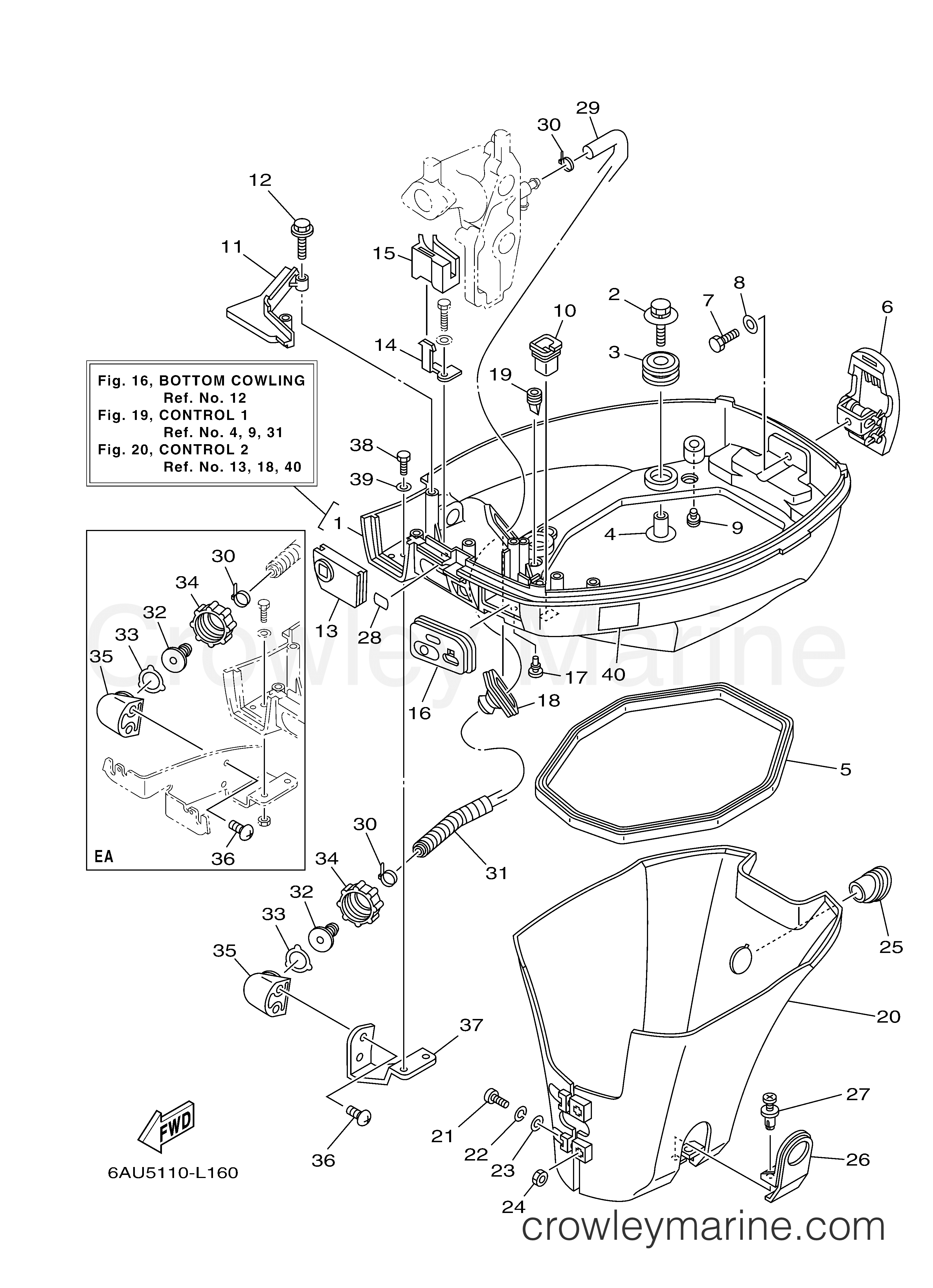 Yamaha Motors F9.9SMHA - BOTTOM COWLING