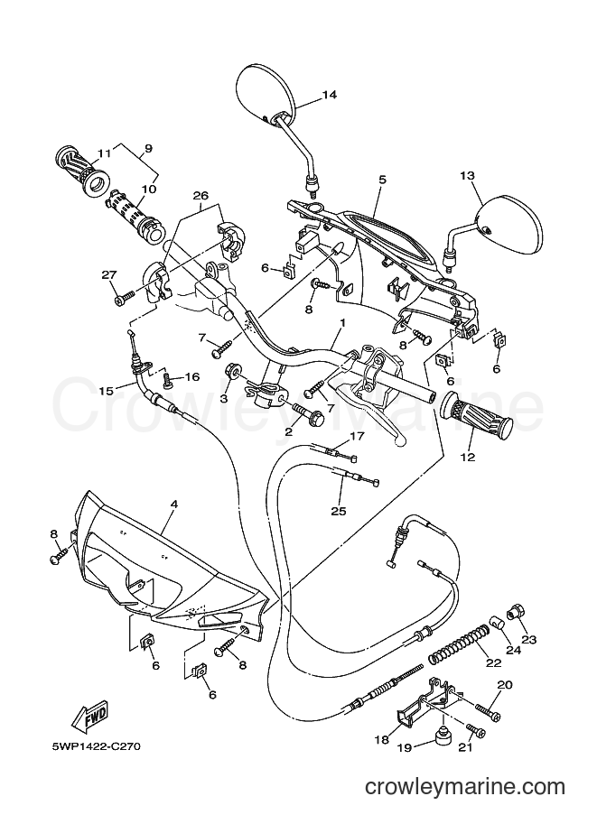 Yamaha Motors AL115C (5WPB) [010] - STEERING HANDLE & CABLE