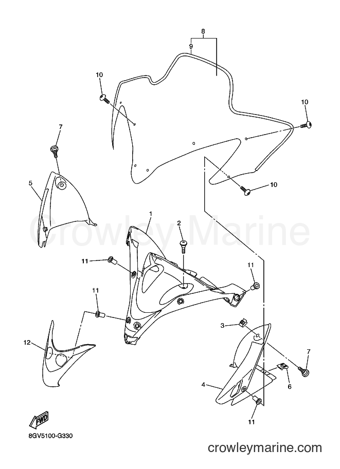 Yamaha Motors RX10ST (8FT7) [020] - WINDSHIELD