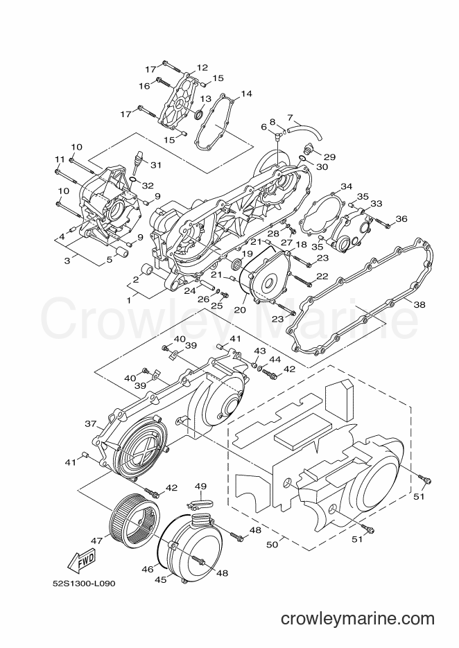 Yamaha Motors HW125 (53B1) [050] - CRANKCASE