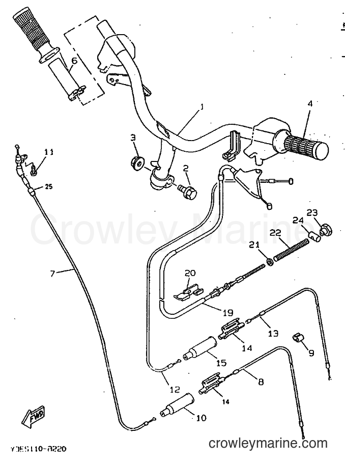 1998 Scooter CW50 - CW50 (4VVF) [010] - STEERING HANDLE & CABLE