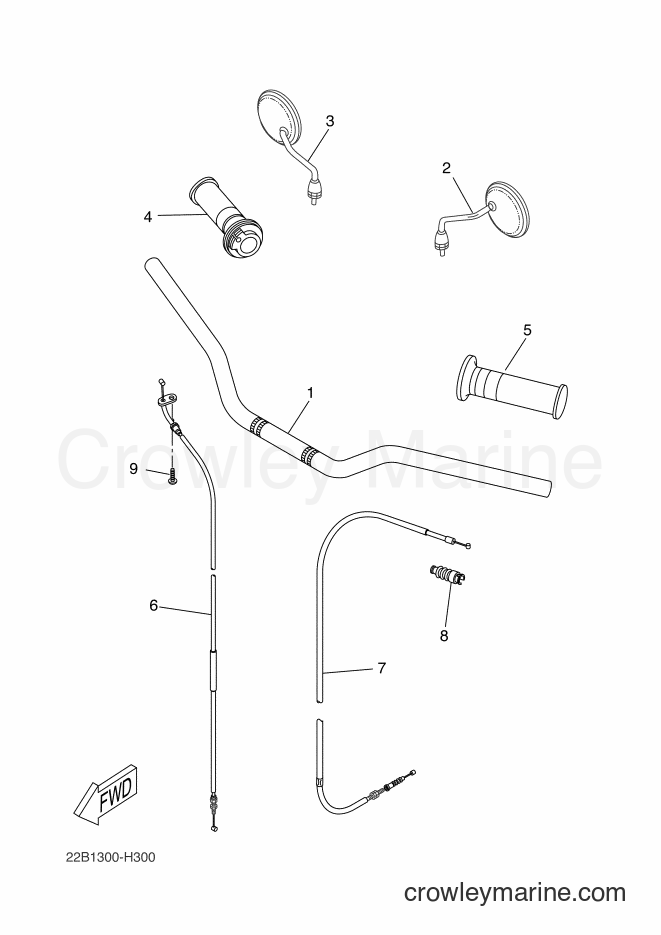 2014 Dirt Bike WR125R - WR125R (22BB) [030] - STEERING HANDLE & CABLE