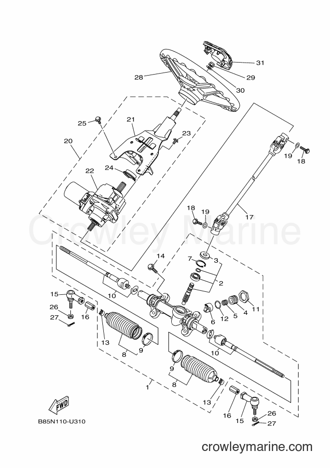 Yamaha Motors YXC700E (B85P) [010] - STEERING