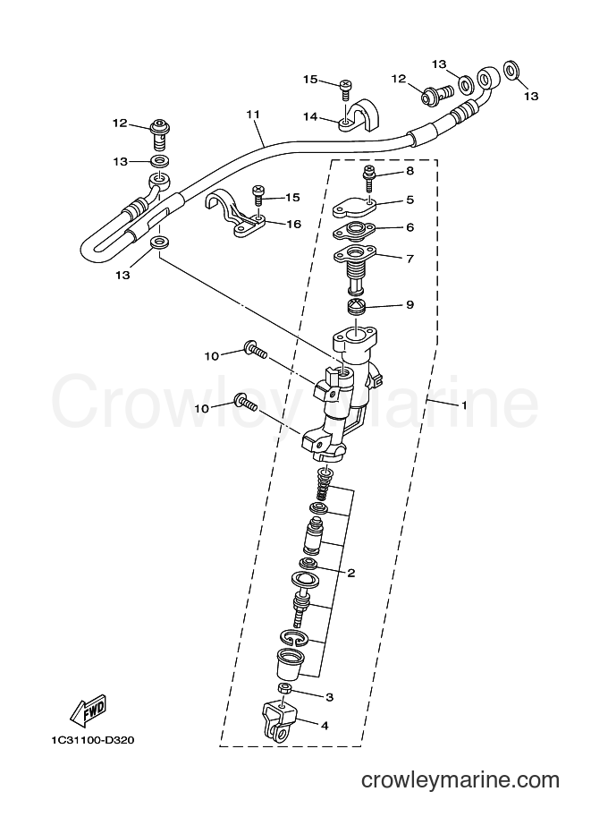 2007 Dirt Bike YZ125 - YZ125 (1C3A) [010] - REAR MASTER CYLINDER
