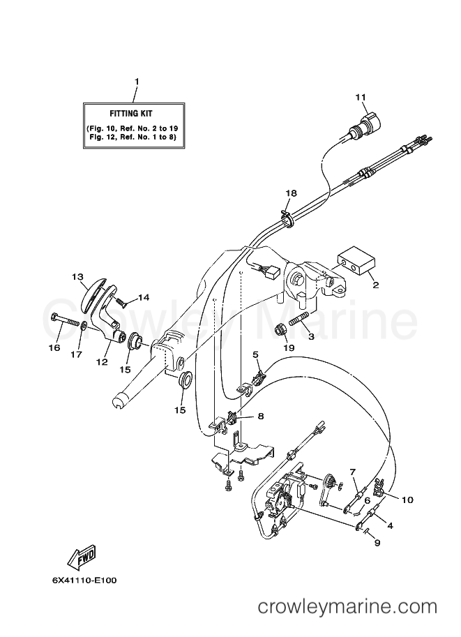 FITTING KIT90 2006 Yamaha International RIGGING TILLER HANDLE (6X41