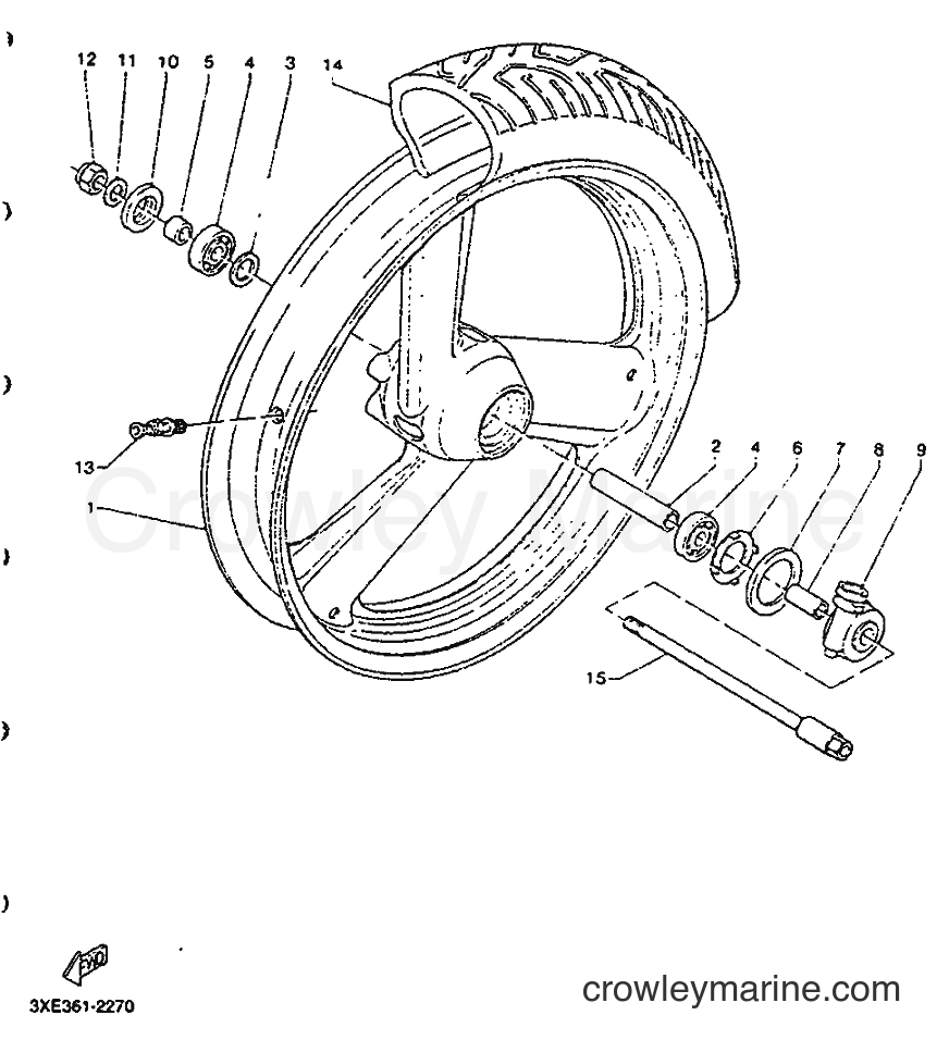 1992 Dirt Bike TDR125 - TDR125 (3XE2) [999] - FRONT WHEEL