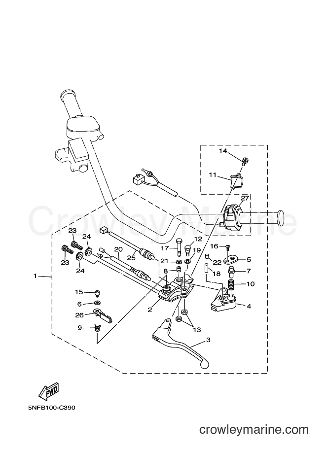 Yamaha Motors YFM350X (5NFD) [020] - HANDLE SWITCH & LEVER