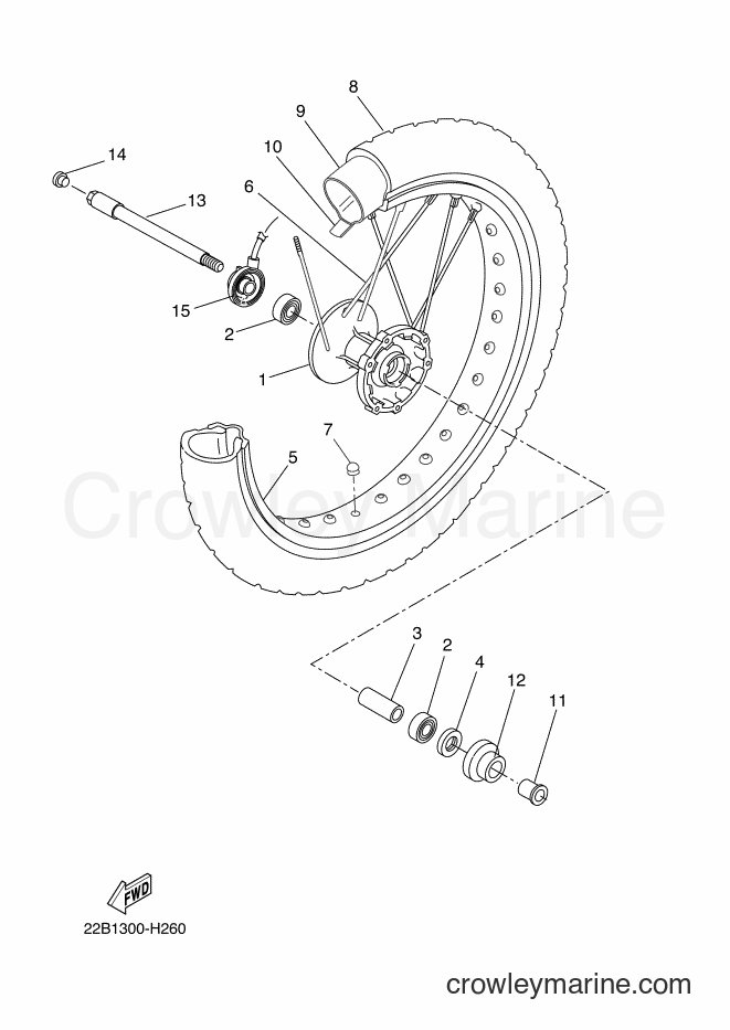 2014 Dirt Bike WR125R - WR125R (22BB) [010] - FRONT WHEEL