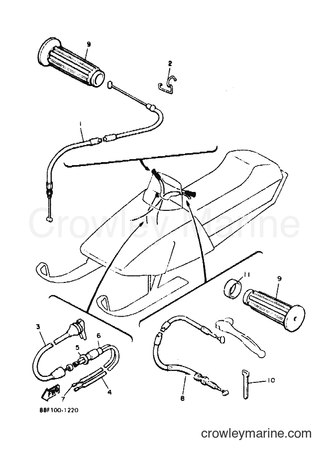 Yamaha Motors PZ480 (88F1) [020] - CONTROL CABLE