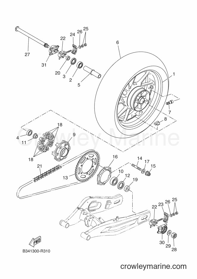 2016 Sport Bike XSR700 - XSR700 (B344) [020] - REAR WHEEL
