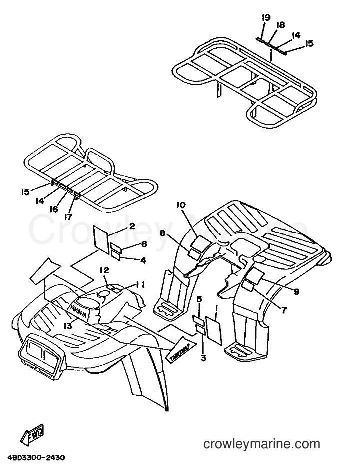 1992 ATV YFB250 - YFB250 (4BD3) [999] - EMBLEM & LABEL 1