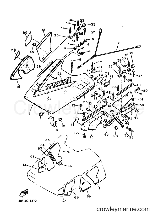 1991 Snowmobile PZ480 - PZ480 (88F1) [020] - SHROUD