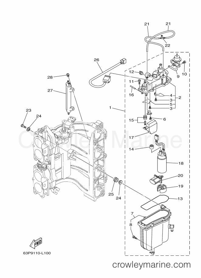 Yamaha Motors F150LA-2013 (63PB) [310] - FUEL INJECTION PUMP 1