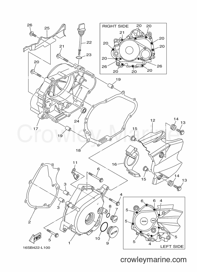 2012 Scooter T115LE - T115LE (16SC) [010] - CRANKCASE COVER 1