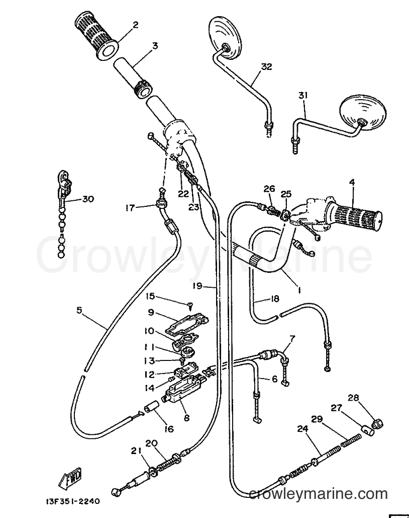 1988 Scooter LB50 - LB50 (3AR) [999] - STEERING HANDLE & CABLE
