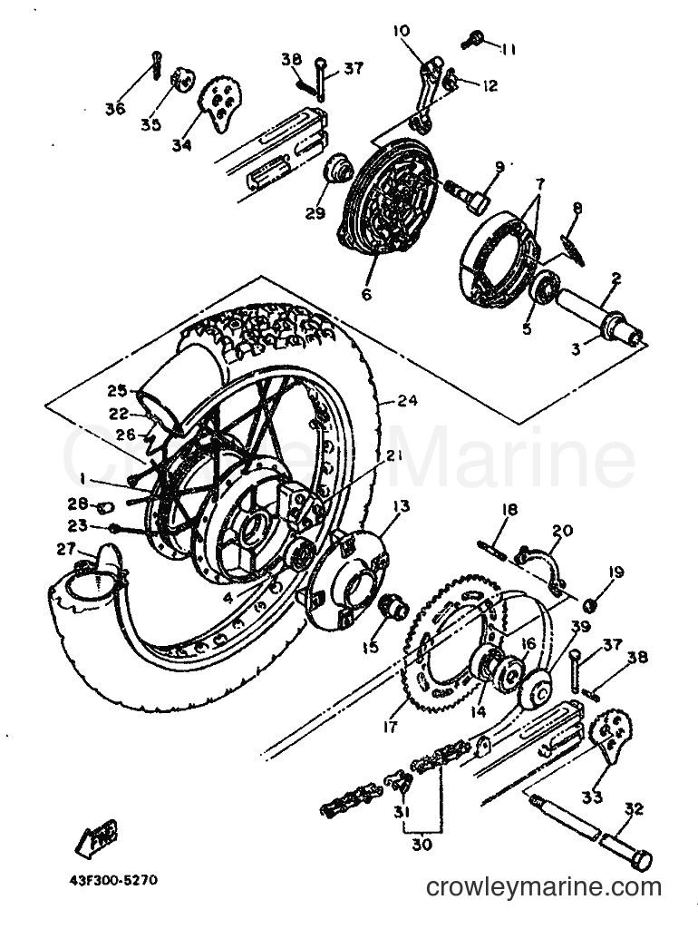 Yamaha Motors XT600 (43F) [999] - REAR WHEEL