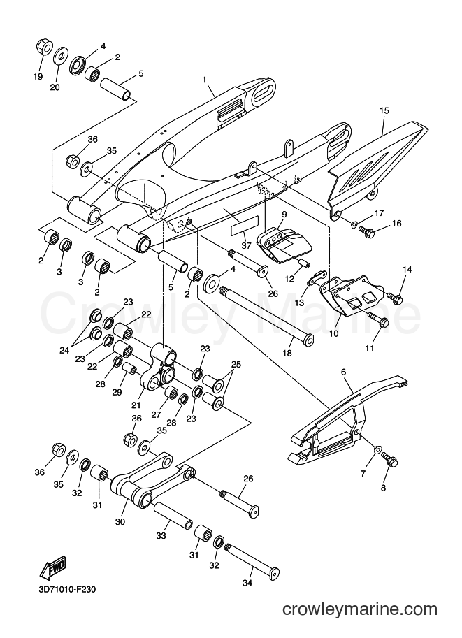 2012 Dirt Bike WR250R - WR250R (32DH) [040] - REAR ARM
