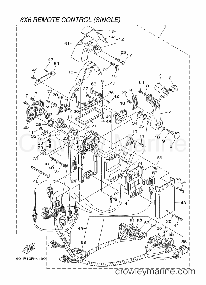 Yamaha Motors RIGGING REMOCON-2012 (601R) [010] - DBW REMOTE CONTROL 1 (SINGLE)