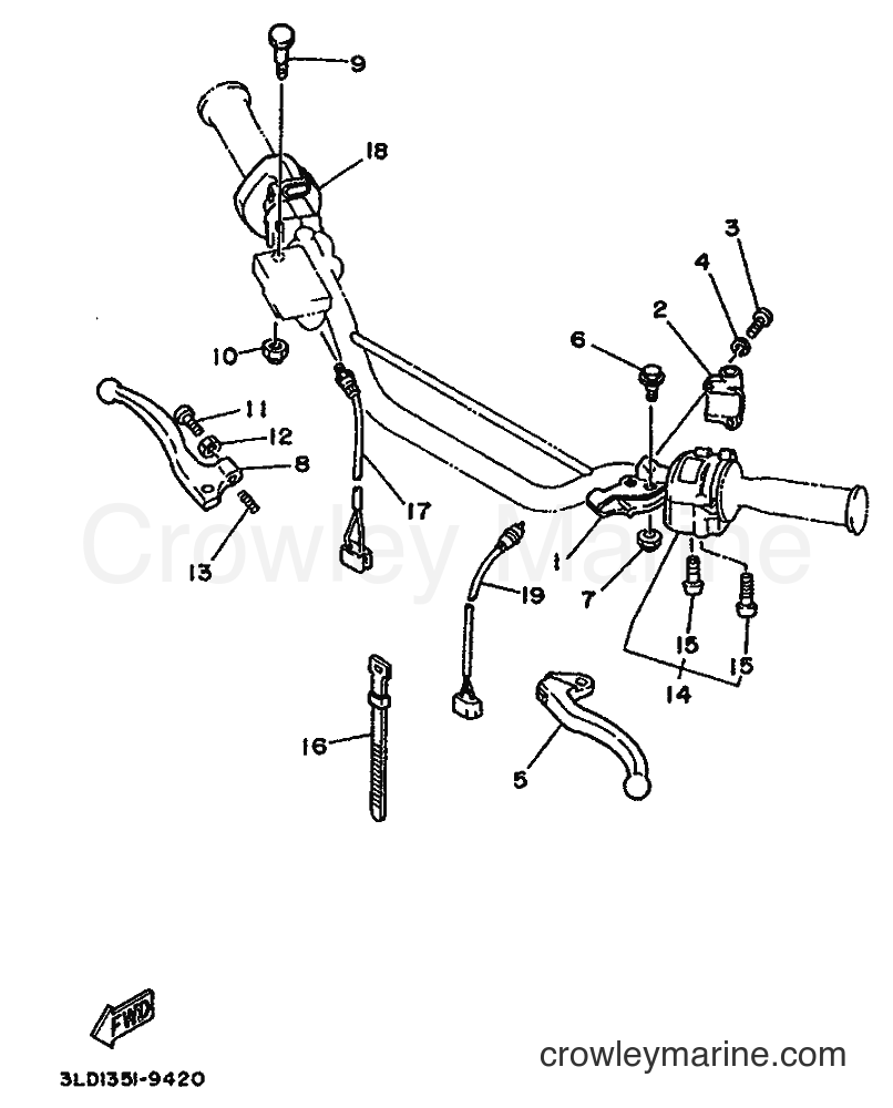 1990 Dirt Bike XTZ750 - XTZ750 (3LD3) [999] - HANDLE SWITCH & LEVER