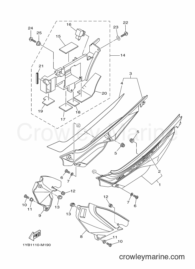 2013 Dirt Bike XT250 - XT250 (1YB3) [010] - SIDE COVER