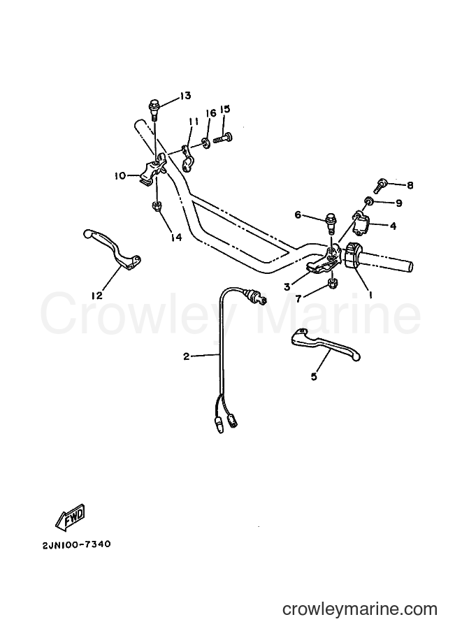 1988 Dirt Bike BW350 - BW350 (2JN0) [020] - HANDLE SWITCH & LEVER