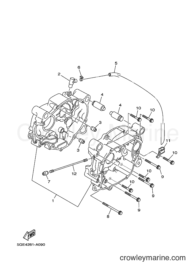 Yamaha Motors T105E (5HU8) [010] - CRANKCASE