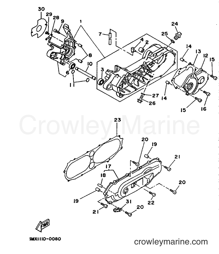 1990 Scooter CW50 - CW50 (3VL1) [999] - CRANKCASE