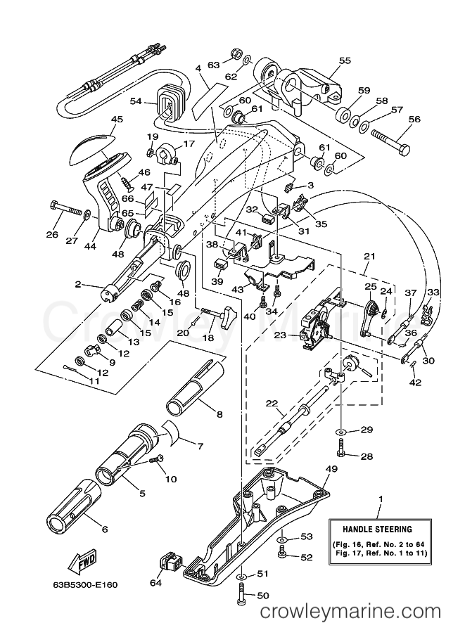 Yamaha Motors 40YETOL (68PB) [020] - STEERING 1