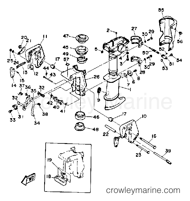 Yamaha Motors 3MLHR - UPPER CASING BRACKET