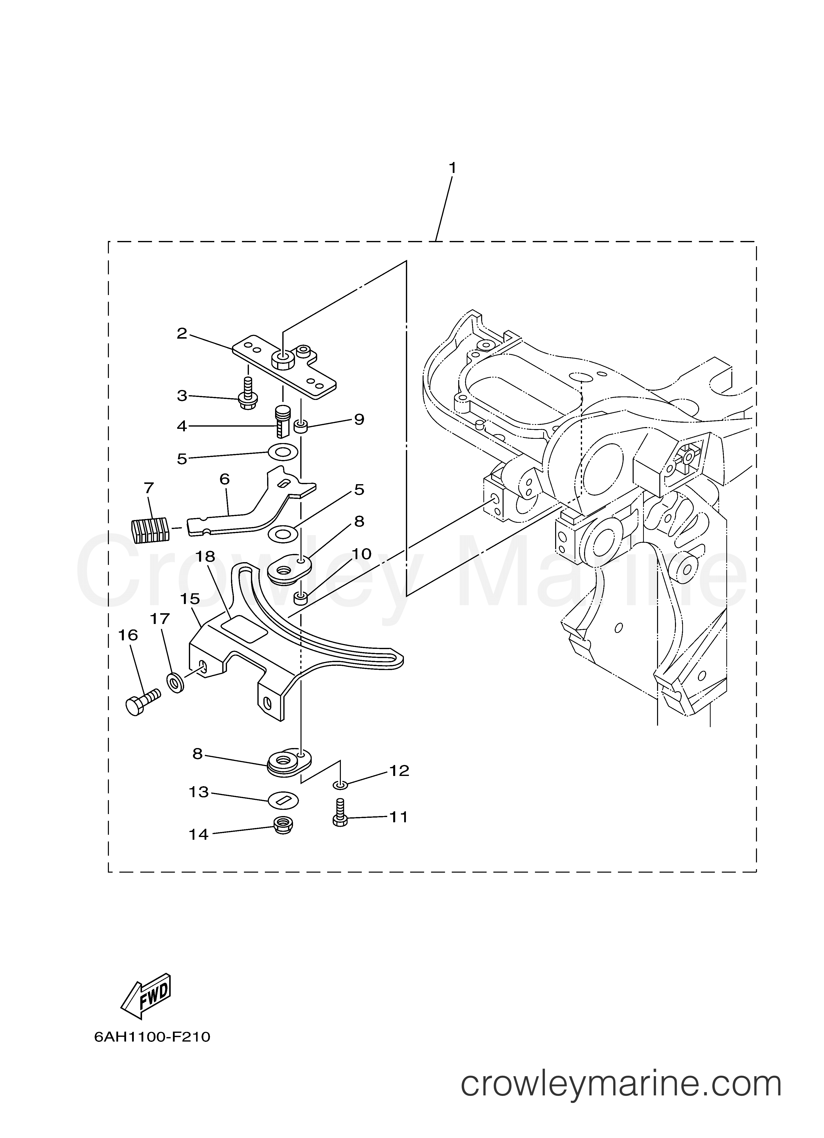 STEERING FRICTION 2009 Yamaha Outboard 20hp F20MSH Crowley Marine