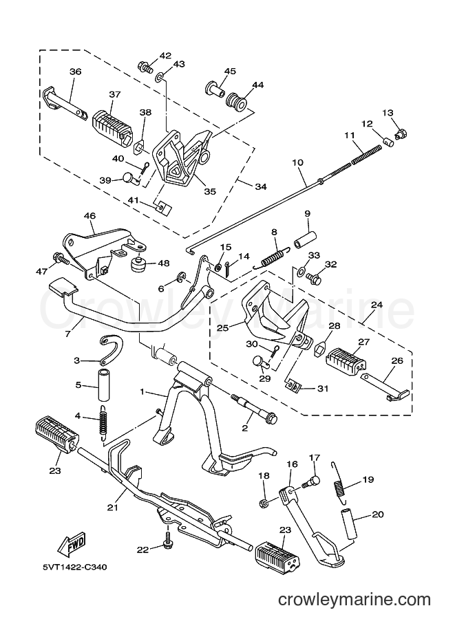 2004 Scooter T110E - T110E (5VT1) [010] - STAND & FOOTREST