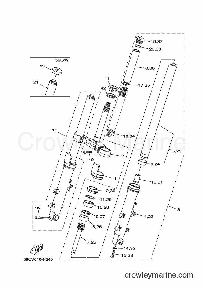 Yamaha Motors XP500A (59CW) [010] - FRONT FORK