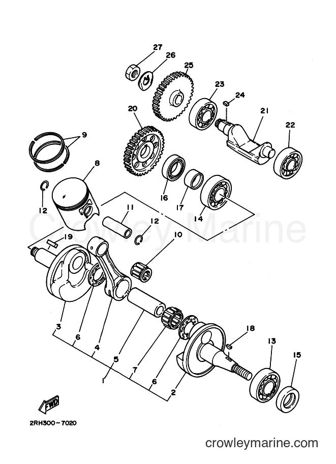 1987 Sport Bike TZR125 - TZR125 (2RL) [999] - CRANKSHAFT & PISTON