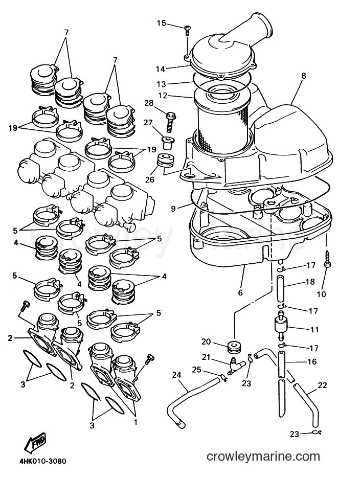 Yamaha Motors XJ600S (4DU9) [010] - INTAKE