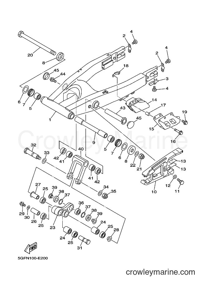 2006 Dirt Bike TT-R250 - TT-R250 (5GFR) [010] - REAR ARM