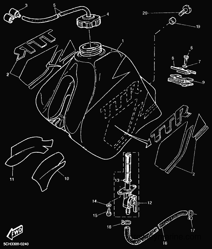 2000 Dirt Bike TT600R - TT600R (5CH3) [010] - FUEL TANK