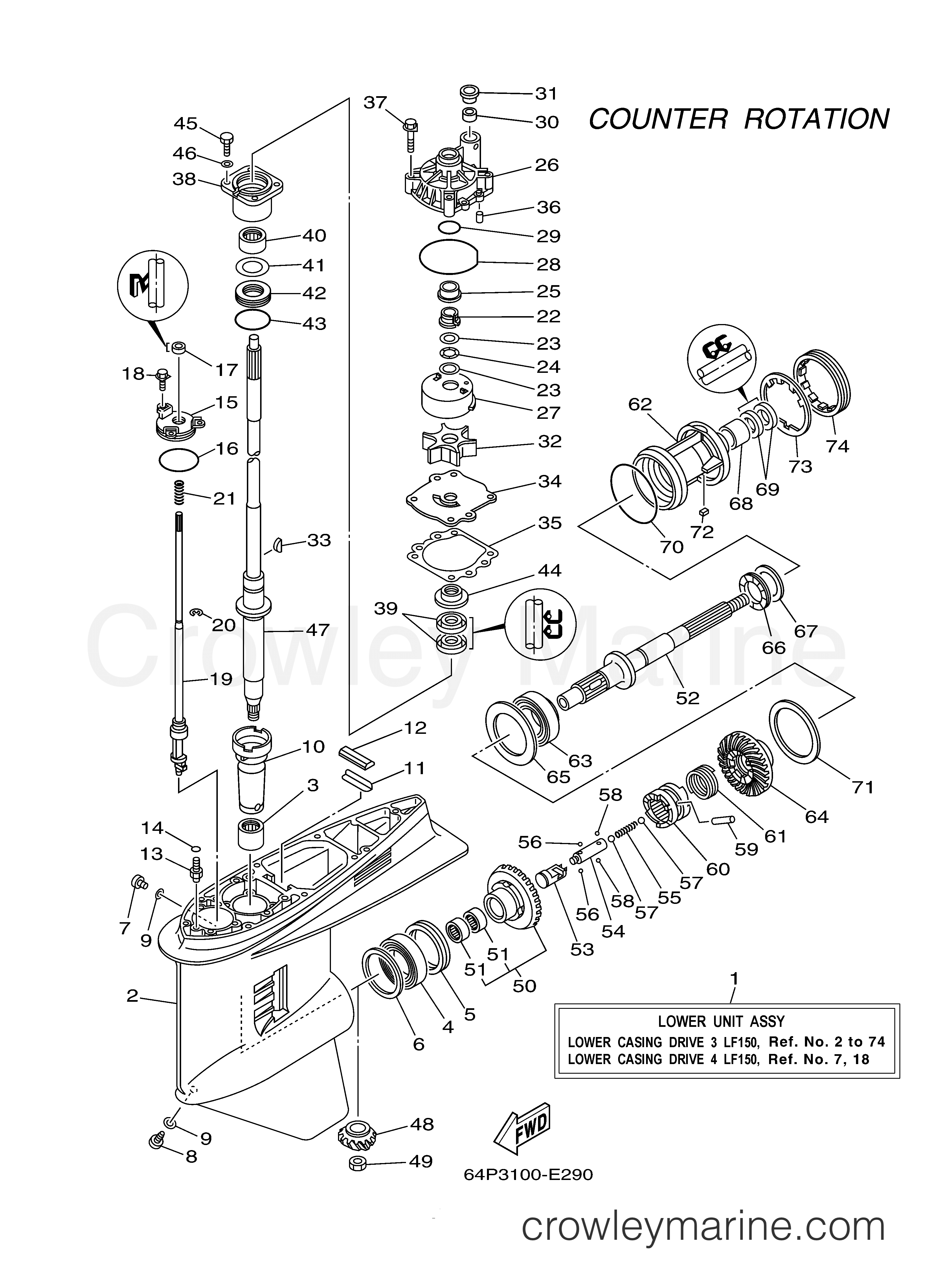 Yamaha Motors LF150TXR - LOWER CASING DRIVE 3 LF150