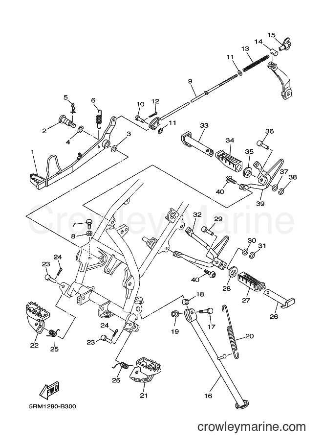 2004 Dirt Bike XTZ125E - XTZ125E (5YM3) [010] - STAND & FOOTREST