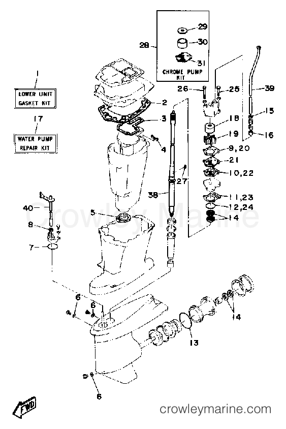 Yamaha Motors 90ETLD - REPAIR KIT 2