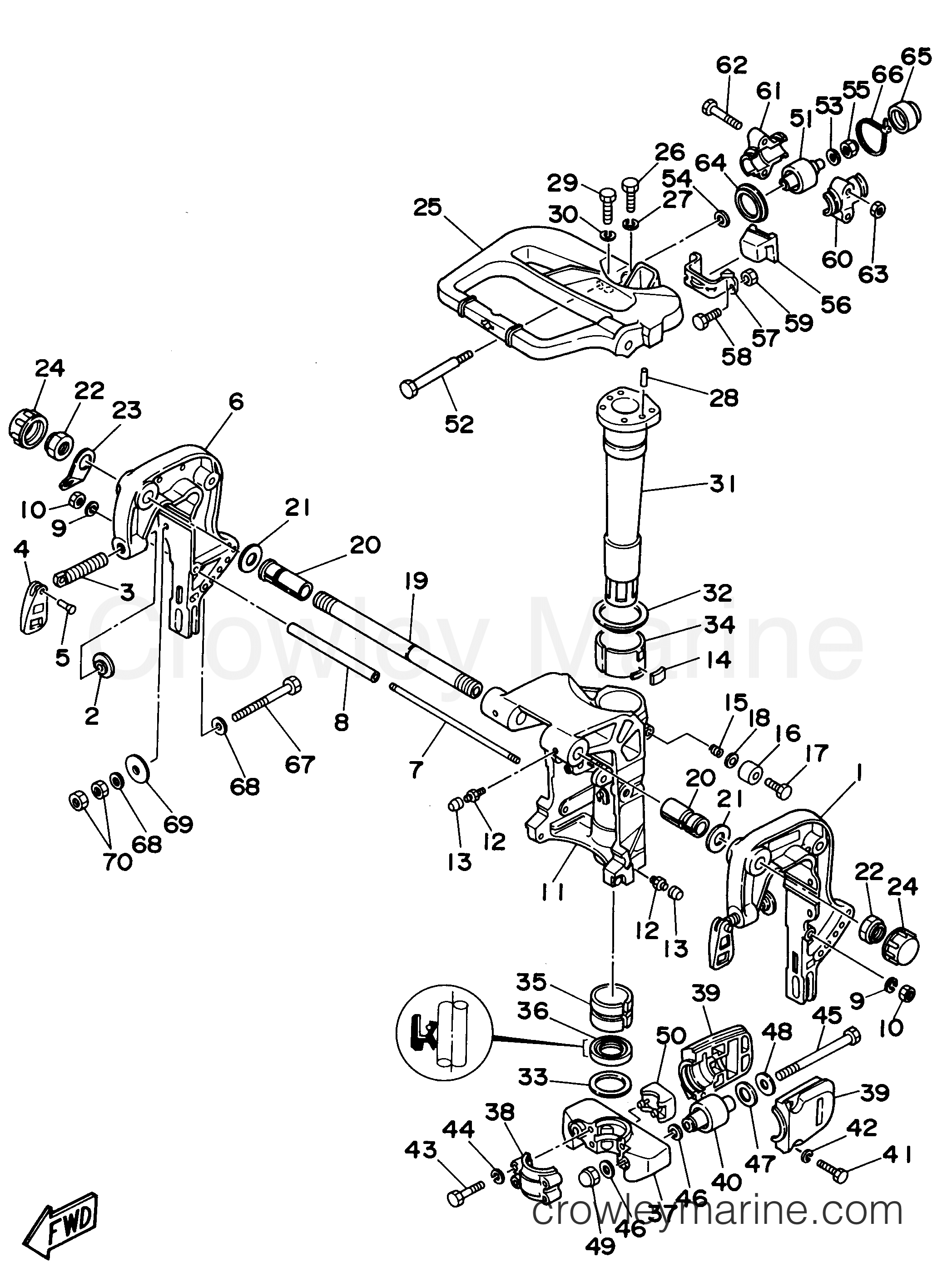 Yamaha Motors C40PLRU - BRACKET 1 (MH  ER)