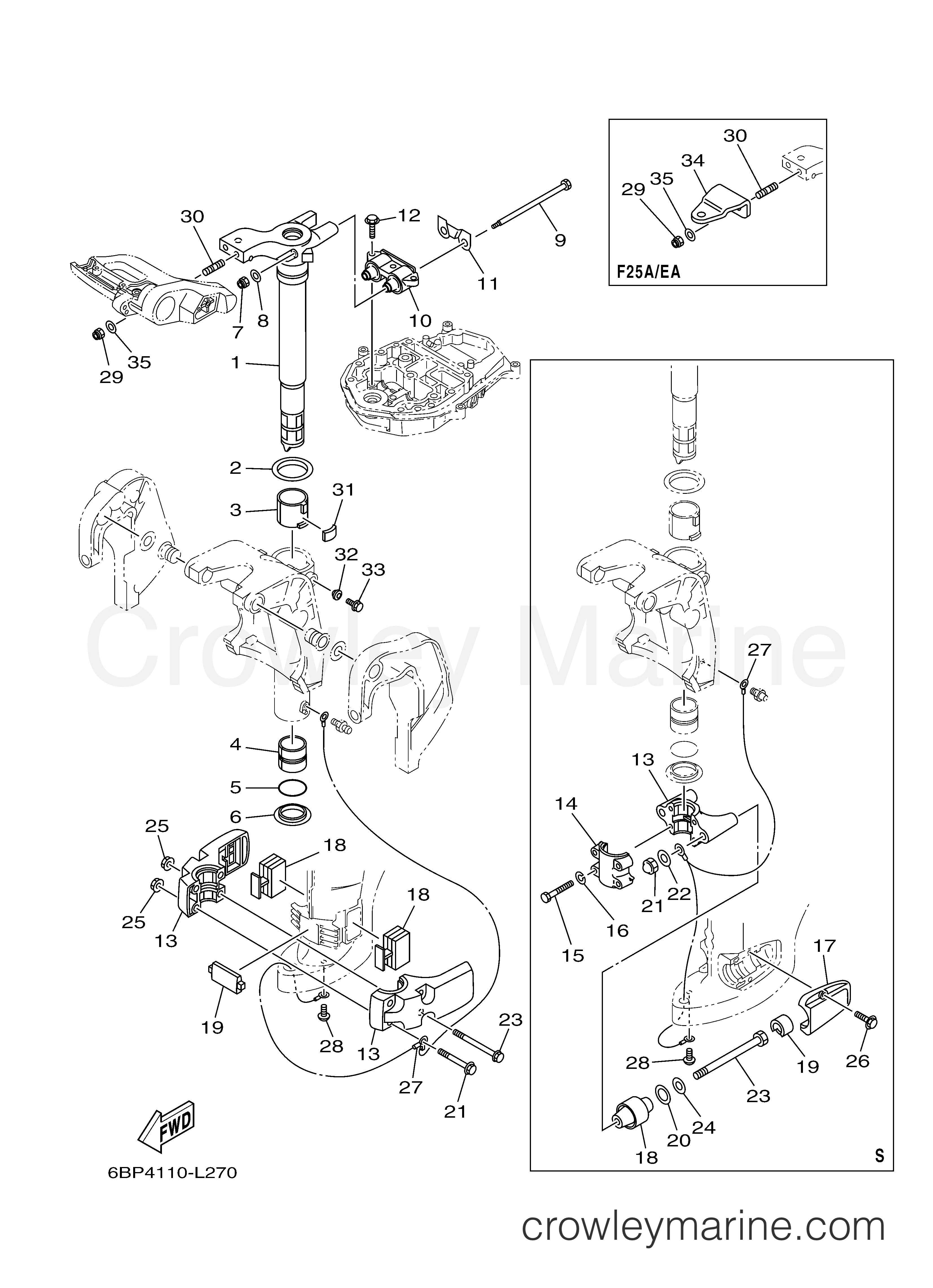 Yamaha Motors F25LEA - BRACKET 3