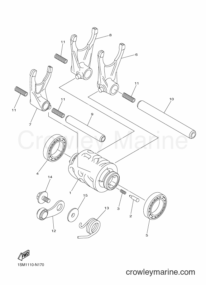 2014 Dirt Bike YZ250F - YZ250F (1SM2) [010] - SHIFT CAM & FORK