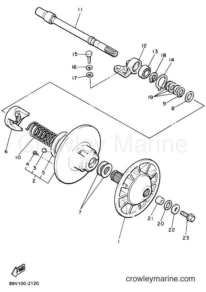 1993 Snowmobile VT480GT - VT480GT (8AP1) [020] - SECONDARY SHEAVE