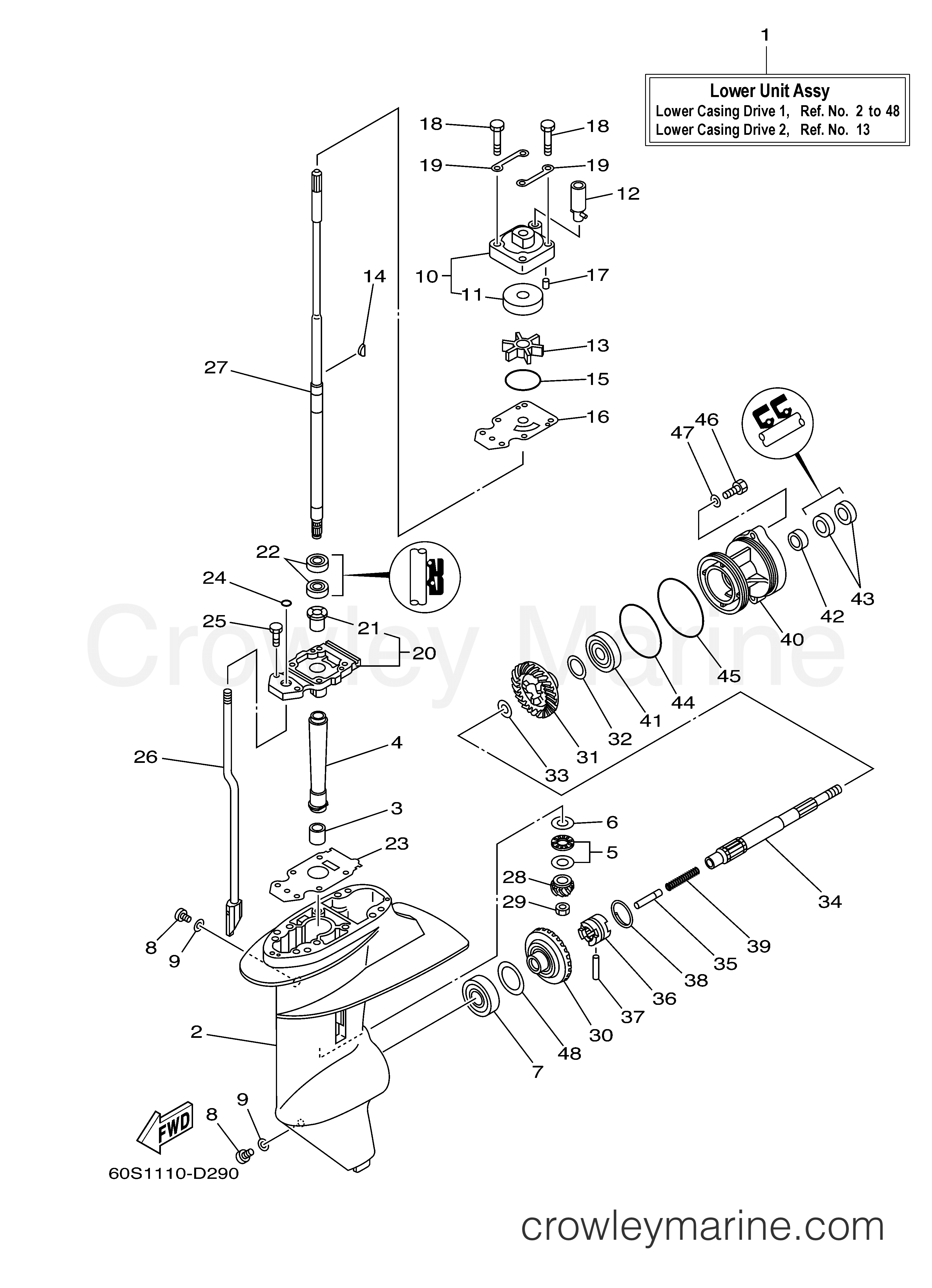 Yamaha Motors T8DPLR - LOWER CASING DRIVE 1